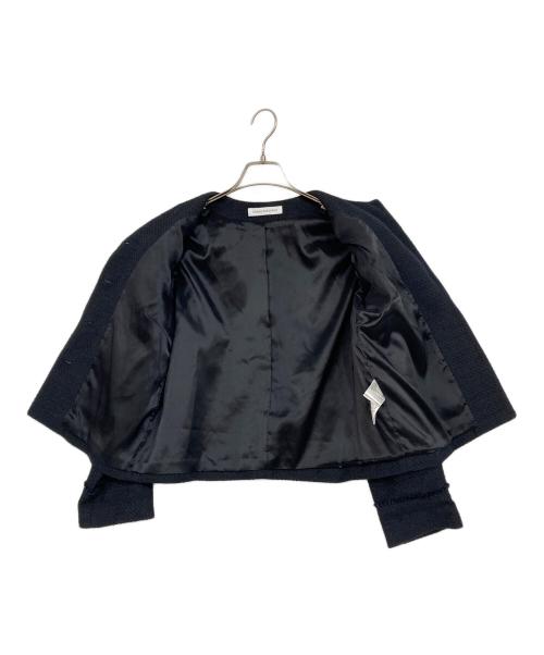 URBAN RESEARCH（アーバンリサーチ）URBAN RESEARCH (アーバンリサーチ) ノーカラーツイードジャケット ネイビー サイズ:FREEの古着・服飾アイテム