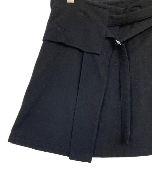 yohji yamamoto+noir（ヨウジヤマモトプリュスノアール）yohji yamamoto+noir (ヨウジヤマモトプリュスノアール) ラップウールミニスカート ブラック サイズ:1の古着・服飾アイテム
