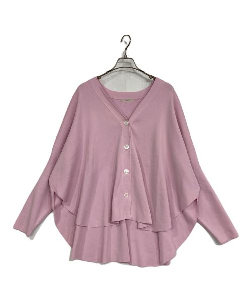 LE PHIL（ル フィル）LE PHIL (ル フィル) オーバーサイズラウンドヘムカーデ ニットカーディガン ピンク サイズ:Fの古着・服飾アイテム