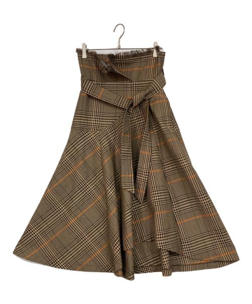 CITY（シティ）CITY (シティ) チェックスカート ブラウン サイズ:1の古着・服飾アイテム