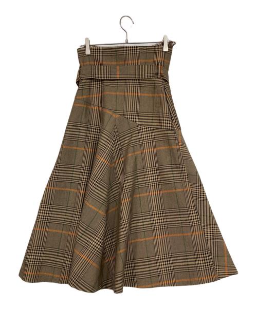 CITY（シティ）CITY (シティ) チェックスカート ブラウン サイズ:1の古着・服飾アイテム