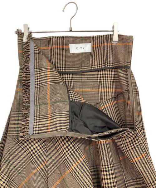 CITY（シティ）CITY (シティ) チェックスカート ブラウン サイズ:1の古着・服飾アイテム