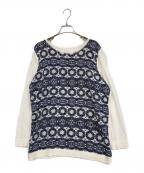 Leilianレリアン）の古着「ニット」｜ホワイト×ブルー