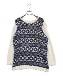 Leilian（レリアン）の古着「ニット」｜ホワイト×ブルー