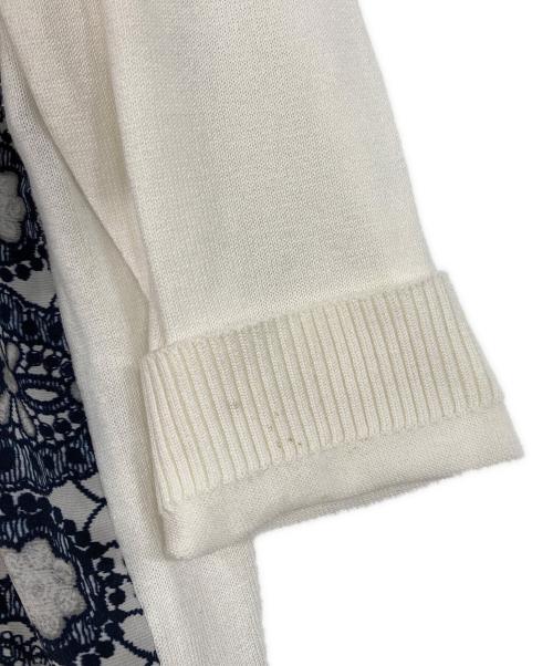 Leilian（レリアン）Leilian (レリアン) ニット ホワイト×ブルー サイズ:13＋の古着・服飾アイテム