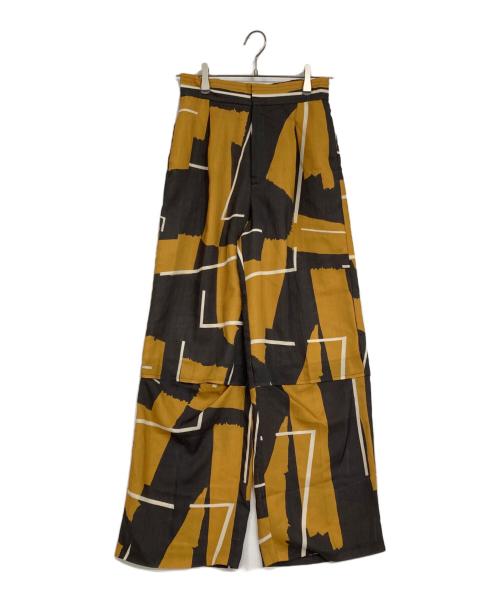 UNITED TOKYO（ユナイテッドトーキョー）UNITED TOKYO (ユナイテッドトーキョー) カットオフデザインパンツ グレー×イエロー サイズ:Fの古着・服飾アイテム