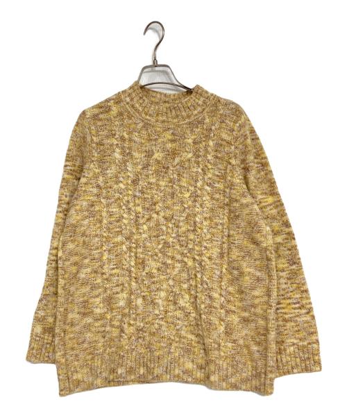 Leilian（レリアン）LEILIAN (レリアン) カシミヤケーブルニット イエロー サイズ:13+の古着・服飾アイテム