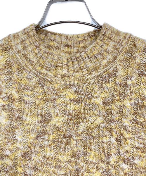 Leilian（レリアン）LEILIAN (レリアン) カシミヤケーブルニット イエロー サイズ:13+の古着・服飾アイテム