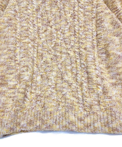 Leilian（レリアン）LEILIAN (レリアン) カシミヤケーブルニット イエロー サイズ:13+の古着・服飾アイテム