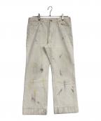 URUウル）の古着「ペイント加工デニムパンツ」｜アイボリー