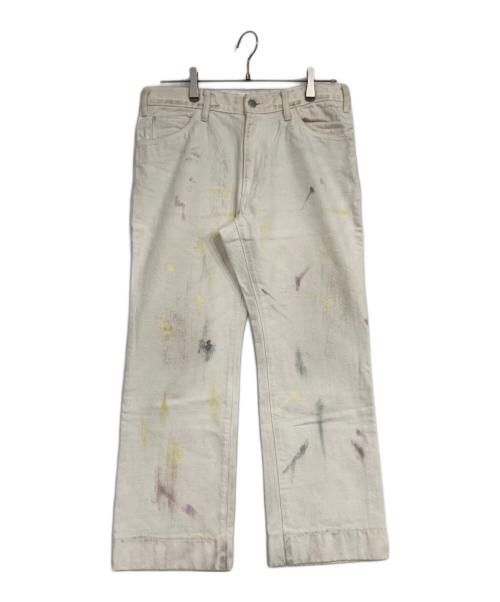 URU（ウル）URU (ウル) ペイント加工デニムパンツ アイボリー サイズ:2の古着・服飾アイテム