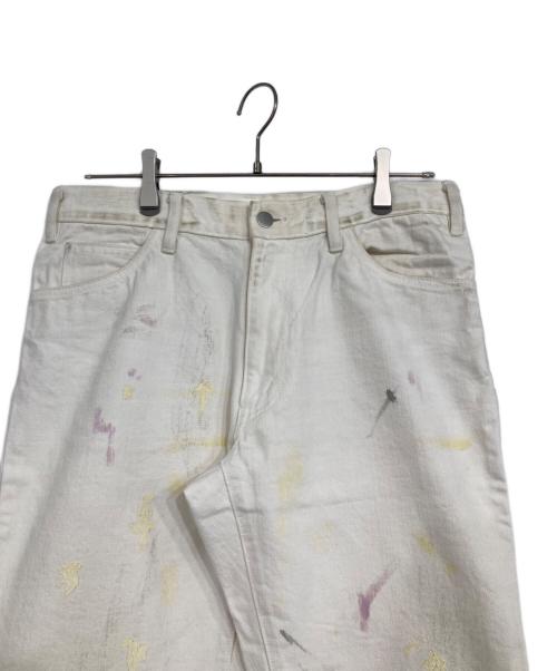 URU（ウル）URU (ウル) ペイント加工デニムパンツ アイボリー サイズ:2の古着・服飾アイテム