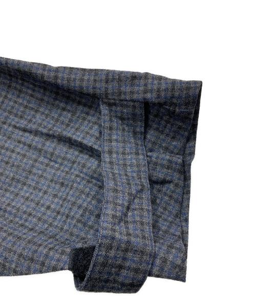 SYU.（シュウ）SYU. (シュウ) ノーカラーチェックコート グレー サイズ:1の古着・服飾アイテム