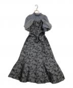 DazzliNダズリン）の古着「シアーベールジャガードワンピース」｜ブラック