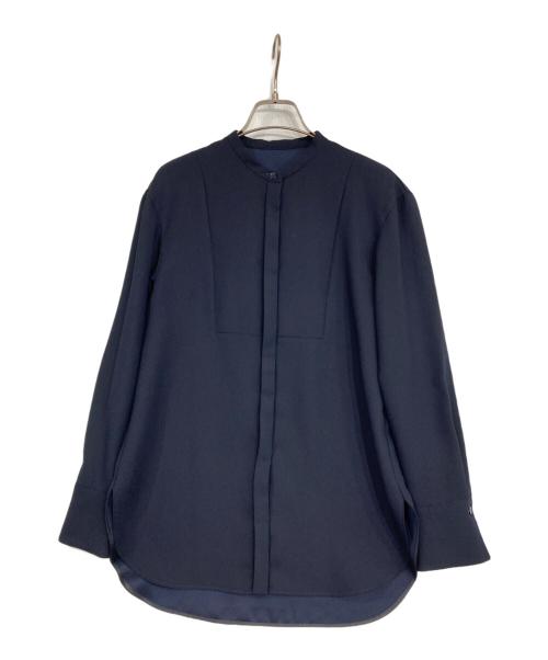icB（アイシービー）icB (アイシービー) FluidBackSatin シャツブラウス ネイビー サイズ:2(7)の古着・服飾アイテム