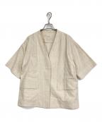 IENAイエナ）の古着「リネン混ハーフスリーブジャケット」｜ベージュ