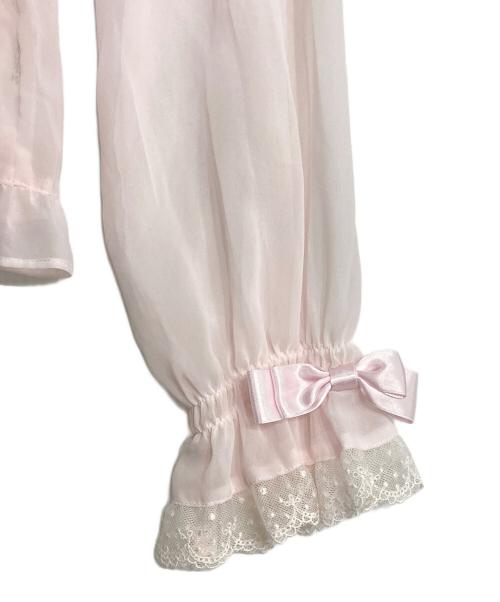 BABY,THE STARS SHINE BRIGHT（ベイビーザスターズシャインブライト）BABY,THE STARS SHINE BRIGHT (ベイビーザスターズシャインブライト) シフォンベビードールブラウス ピンク サイズ:SIZE Freeの古着・服飾アイテム