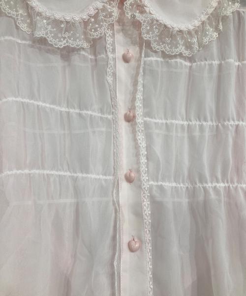 BABY,THE STARS SHINE BRIGHT（ベイビーザスターズシャインブライト）BABY,THE STARS SHINE BRIGHT (ベイビーザスターズシャインブライト) シフォンベビードールブラウス ピンク サイズ:SIZE Freeの古着・服飾アイテム