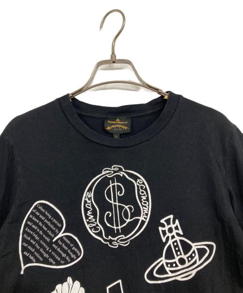 Vivienne Westwood ANGLOMANIA（ヴィヴィアンウエストウッドアングロマニア）Vivienne Westwood ANGLOMANIA (ヴィヴィアンウエストウッドアングロマニア) プリントカットソー ブラック サイズ:Sの古着・服飾アイテム