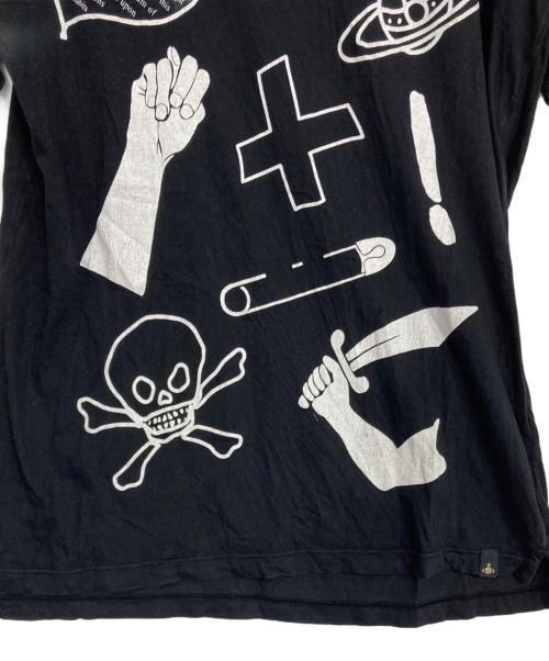 Vivienne Westwood ANGLOMANIA（ヴィヴィアンウエストウッドアングロマニア）Vivienne Westwood ANGLOMANIA (ヴィヴィアンウエストウッドアングロマニア) プリントカットソー ブラック サイズ:Sの古着・服飾アイテム