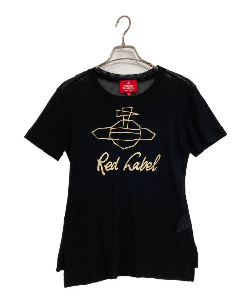 Vivienne Westwood RED LABEL（ヴィヴィアンウエストウッドレッドレーベル）Vivienne Westwood RED LABEL (ヴィヴィアンウエストウッドレッドレーベル) オーブプリントチュールカットソー ブラック サイズ:00の古着・服飾アイテム
