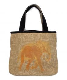 HUNTING WORLD（ハンティングワールド）の古着「ジャガードトートバッグ」｜ベージュ×オレンジ