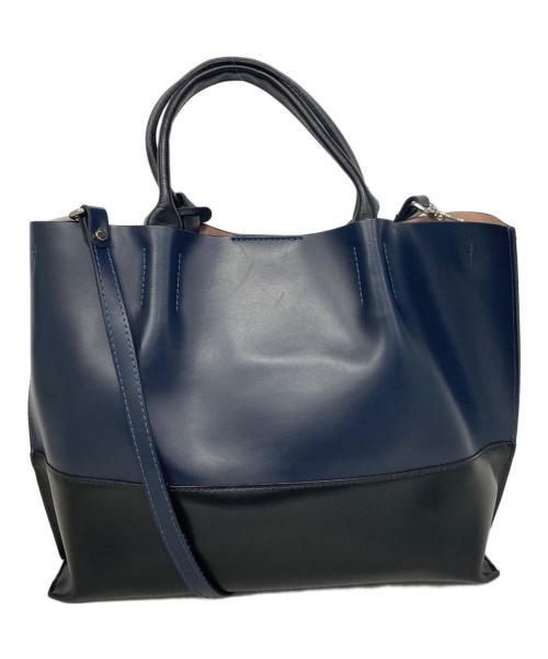 GIANNI CHIARINI（ジャンニ キアリーニ）GIANNI CHIARINI (ジャンニ キアリーニ) 2WAYバイカラーバッグ ネイビー×ブラックの古着・服飾アイテム