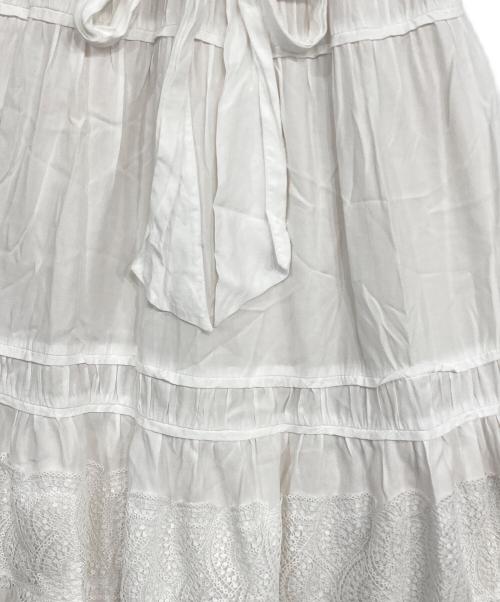 HER LIP TO（ハーリップトゥ）Her lip to (ハーリップトゥ) Scala Lace-Trimmed Dress ホワイト サイズ:Mの古着・服飾アイテム