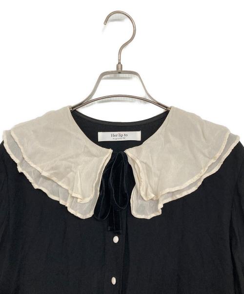 HER LIP TO（ハーリップトゥ）Her lip to (ハーリップトゥ) ロマンティックボリュームスリーブドレス ブラック サイズ:Sの古着・服飾アイテム