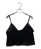 Spick and Spanスピックアンドスパン）の古着「クロシェニットキャミソール」｜ブラック