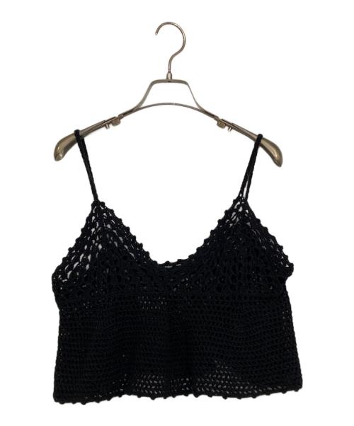 Spick and Span（スピック＆スパン）Spick and Span (スピックアンドスパン) クロシェニットキャミソール ブラック サイズ:記載なしの古着・服飾アイテム