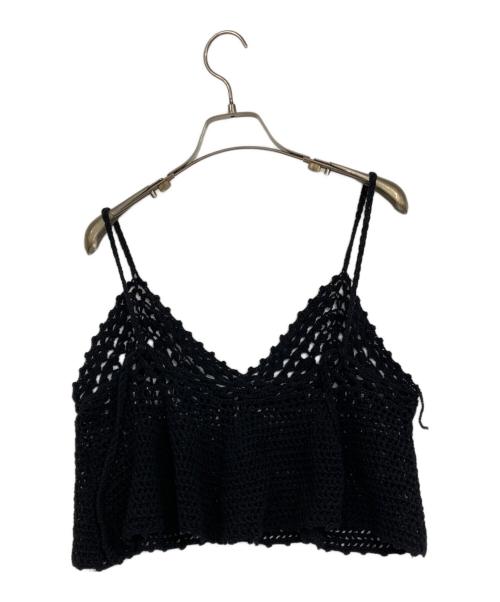 Spick and Span（スピック＆スパン）Spick and Span (スピックアンドスパン) クロシェニットキャミソール ブラック サイズ:記載なしの古着・服飾アイテム