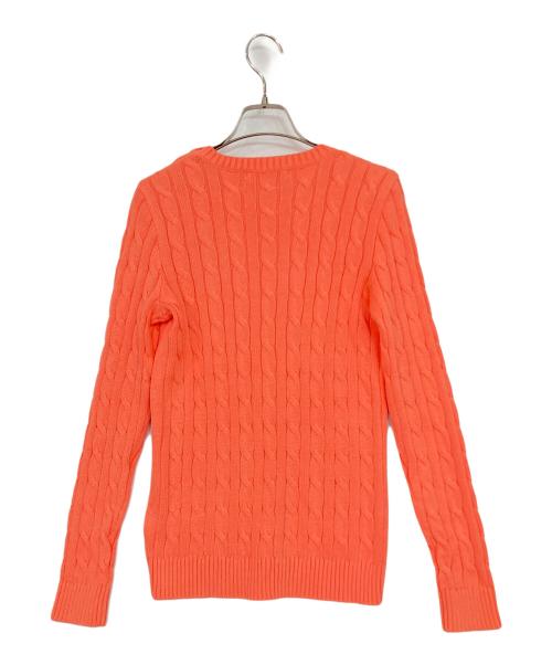 LAUREN RALPH LAUREN（ローレンラルフローレン）LAUREN RALPH LAUREN (ローレンラルフローレン) ロゴ刺繍ケーブルニット オレンジ サイズ:SPの古着・服飾アイテム