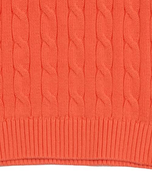 LAUREN RALPH LAUREN（ローレンラルフローレン）LAUREN RALPH LAUREN (ローレンラルフローレン) ロゴ刺繍ケーブルニット オレンジ サイズ:SPの古着・服飾アイテム