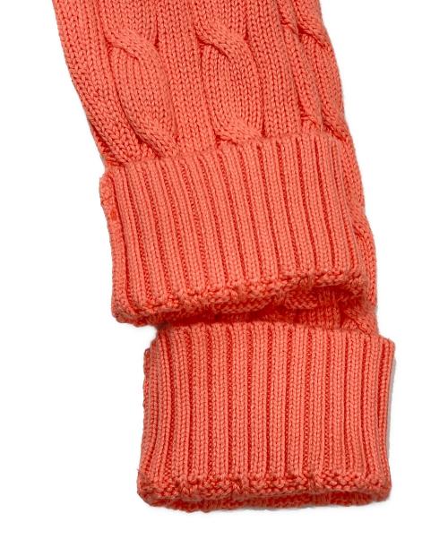 LAUREN RALPH LAUREN（ローレンラルフローレン）LAUREN RALPH LAUREN (ローレンラルフローレン) ロゴ刺繍ケーブルニット オレンジ サイズ:SPの古着・服飾アイテム