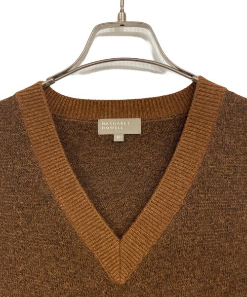 MARGARET HOWELL（マーガレットハウエル）MARGARET HOWELL (マーガレットハウエル) カシミヤ混ニットベスト ブラウン サイズ:Mの古着・服飾アイテム
