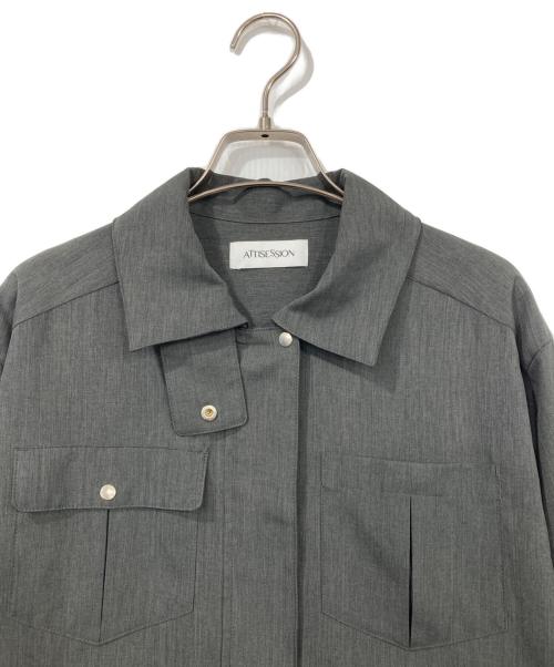 ATTISESSION（アティセッション）ATTISESSION (アティセッション) スタンドカラー ジャンプスーツ グレー サイズ:38の古着・服飾アイテム