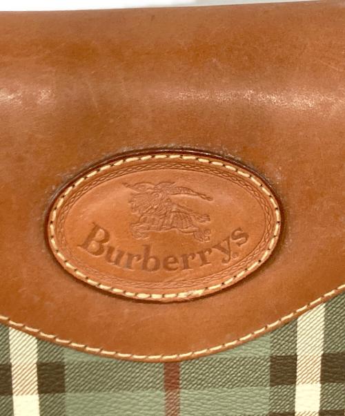 Burberry's（バーバリーズ）Burberry's (バーバリーズ) シャドーホースフラップショルダーバッグ ブラウン×グリーンの古着・服飾アイテム