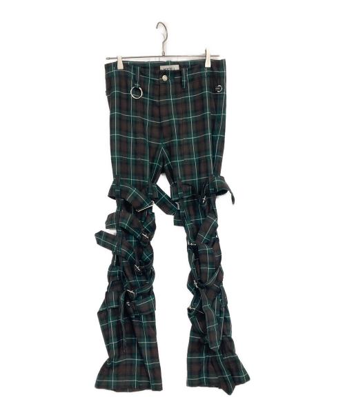 KIDILL（キディル）KIDILL (キディル) CHAOS BONDAGE PANTS グリーン サイズ:44の古着・服飾アイテム