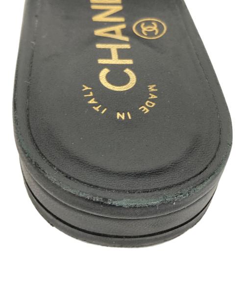 CHANEL（シャネル）CHANEL (シャネル) ビーズココマークサンダル ブラック サイズ:35 1/2 Cの古着・服飾アイテム