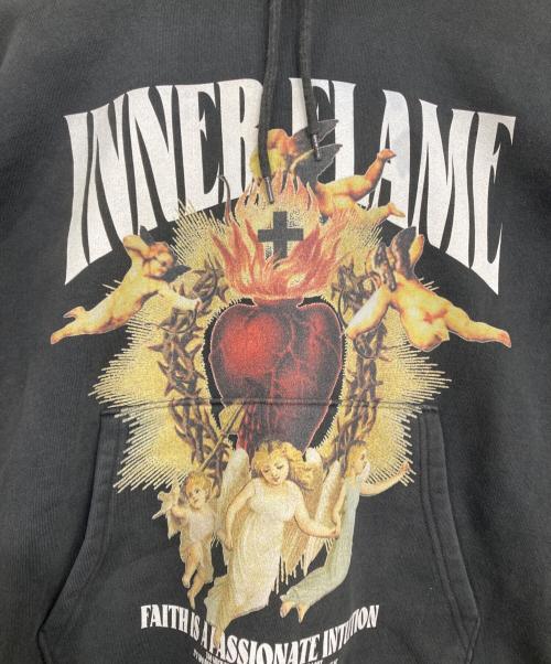 SUGATA（スガタ）SUGATA (スガタ) INNER FLAMEプリントパーカー ブラック サイズ:SIZE Lの古着・服飾アイテム