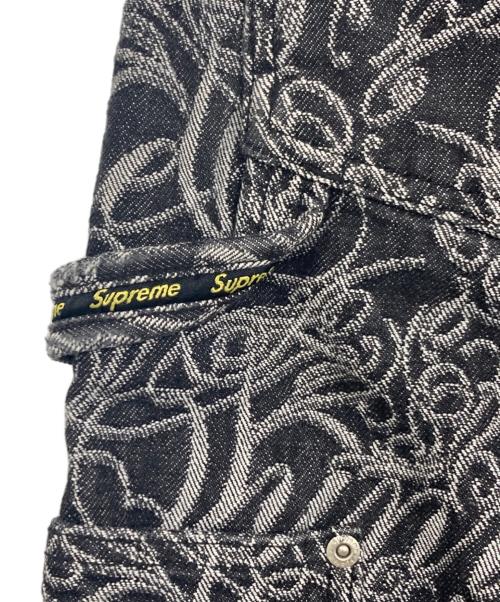 SUPREME（シュプリーム）SUPREME (シュプリーム) Script Jacquard Double Knee Denim Painter Pant ブラック サイズ:30の古着・服飾アイテム