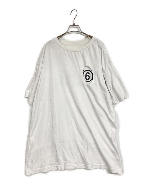 MM6 Maison Margiela（エムエムシックスメゾンマルジェラ）MM6 Maison Margiela (エムエムシックスメゾンマルジェラ) ナンバーリングロゴTシャツ ブラック サイズ:Lの古着・服飾アイテム