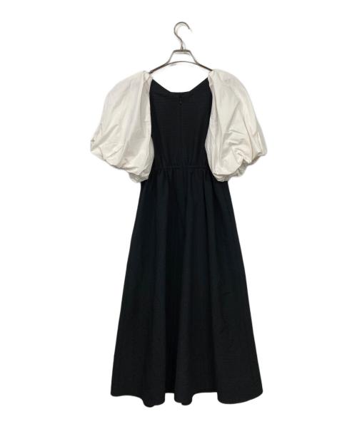 Maglie le cassetto（マーリエ ル カセット）Maglie le cassetto (マーリエ ル カセット) バルーンスリーブワンピース ホワイト×ブラック サイズ:9の古着・服飾アイテム