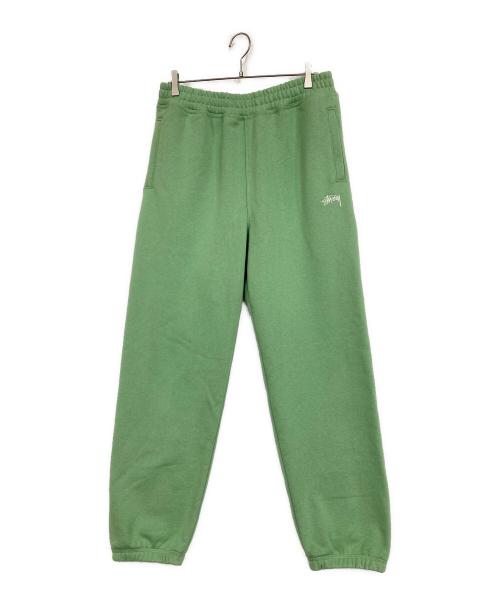 stussy（ステューシー）stussy (ステューシー) STOCK LOGO SWEATPANT グリーン サイズ:Mの古着・服飾アイテム