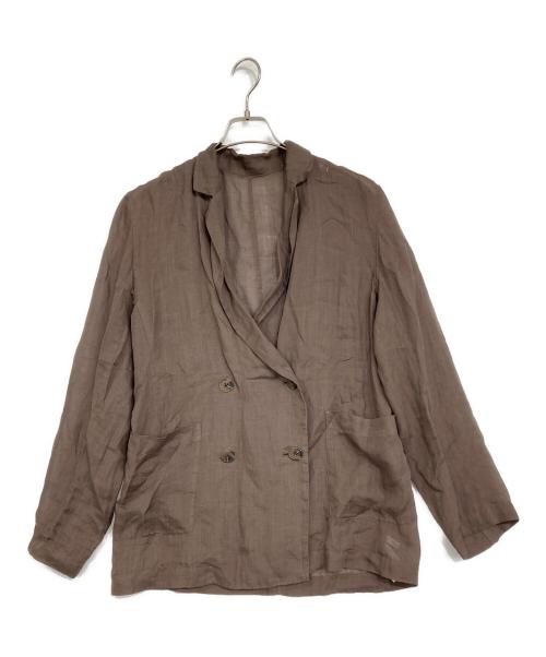 Whim Gazette（ウィムガゼット）Whim Gazette (ウィムガゼット) ラミーダブルジャケット ブラウン サイズ:Fの古着・服飾アイテム