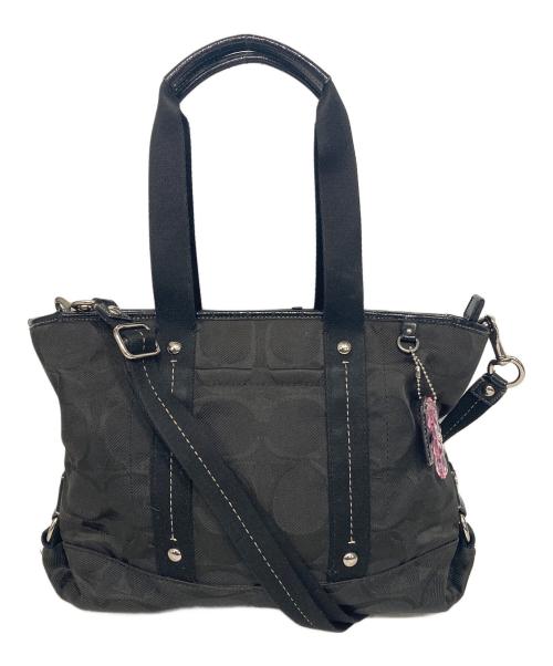 COACH（コーチ）COACH (コーチ) シグネチャー2WAYバッグ ブラックの古着・服飾アイテム