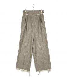 Knuth Marf（クヌースマーフ）の古着「カットオフストライプパンツ」｜ベージュ