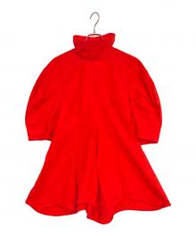 ENFOLD（エンフォルド）の古着「Washedタイプライター オフネックペプラム P.O」｜レッド