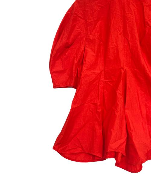 ENFOLD（エンフォルド）ENFOLD (エンフォルド) Washedタイプライター オフネックペプラム P.O レッド サイズ:38の古着・服飾アイテム